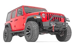 Jeep Wrangler Unlimited Rubicon Suspension Lift Kit - Front + Rear - Rough Country - Adj Lower | FR D/S | M1 - 4WD - '18-'23